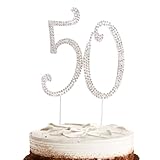 Hugwish Topper Tarta 50 Cumpleaños, Topper Happy Birthday 50, 50th Birthday Cake Topper Decoracion, Decoración 50 Años Para NiñA 50 Cumpleaños O 50 Aniversarios De Boda (50)