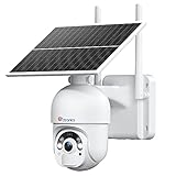 Ctronics 3G/4G LTE Cámara de Vigilancia Solar Exterior Sin WiFi, PTZ Camara Vigilancia Inalambrica Bateria, Visión Nocturna en Color Audio bidireccional Sensor de Movimiento PIR, Tarjeta SIM Incluida