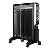 Svan Radiador mica Eléctrico Bajo Consumo Negro SCRM2000N. 2000W, 2 Niveles de potencia, Termostato Regulable, Calefacción por Placa mica, Sensor Antivuelco