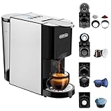 Expreso 5 en 1 Cafetera de Capsulas para Dolce Gusto/Nespresso Original/Lavazza Mio/Ground/ESE Pods,19 Bar Alta Presión Apagado Automático Depósito cafetera capsulas AC-513F