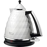 De'Longhi Brillante Faceted Jug Kettle, 3KW, White KBJ3001.W