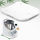 ANBOXIT Tabla Deslizante para Thermomix TM6/TM5, Base para Thermomix con Ruedas, Soporte para Bimby,de Bambú - Blanco