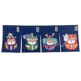 CoolChange Cortina japonesa para puerta, 85 x 30 cm, puerta Noren de tela (azul, 85 x 30 cm, Daruma con Shiba Inu)