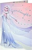 UK Greetings Tarjeta de cumpleaños para nieta, tarjeta de cumpleaños de Disney para ella, tarjeta de cumpleaños congelada para hija encantadora - Elsa