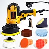 Juego de máquina pulidora de coche de 700 W – 3600 rpm de velocidad variable con 6 ajustes, esponja pulidora de 125 mm, kit de accesorios de 17 piezas, ideal para detalles de coches y limpieza del