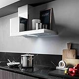 KDesign Campana extractora de pared, modelo K105, disponible en 2 tamaños, filtros de carbono, iluminación LED, diseño 100% fabricado en Italia (120 cm lado derecho)