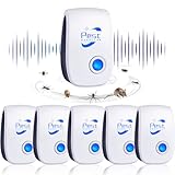 Repelente Ultrasónico de Plagas, 6 Pack Electrónico Repelente Mosquitos Control de Plagas, Repelente Ultrasónico Mosquitos para Anti Mosquitos, Moscas, Ratones, Cucarachas, Arañas, Roedores