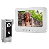 KDL Sistema de intercomunicador Timbre de Video Panel de Monitor a Color de 7 Pulgadas con cámara de Video de visión Nocturna Interfonos Audio bidireccional 12 Tonos para el hogar Apartamento Seguro