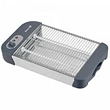 Grunkel - Tostadora de pan plana para 4 rebanadas de 600w con 6 niveles de temporizador y señal acústica de finalización. Incluye bandeja recogemigas extraíble (Básico)