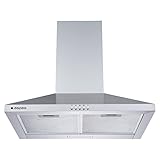 Aspes Campana Extractora Piramidal 60cm Inox ACPP600A1IX. Potencia 520m3/h, Tiro Doble, 3 Velocidades, Control Manual, Filtro apto para Lavavajillas.