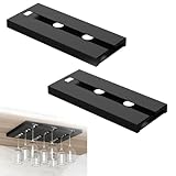 2 Piezas Soporte Copas Colgante, Soporte para Copas de Vino, Cuelga Copas de Vino, Estante Copas Vino Debajo Gabinete, Soporte para Copas de Vino, para Bar, Cocina, Restaurante