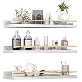 ZVZM Estanteria Pared Baño Cocina, 3 Baldas Pared, Estanterias de Pared, Estante Pared, Repisas de Pared Estante de Pared de Madera para Dormitorio, Cocina, Baño, Sala de Estar.