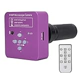 USB FHD Cámara de microscopio de video digital electrónico industrial 51MP 1/2.33in Sensor CMOS 120X Lente de montaje en C Cámara de microscopio HDMI con control remoto AC100‑240V(EU Plug)