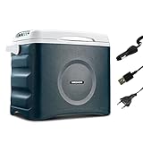MEDION Nevera portátil termoeléctrica (25 litros, función de refrigeración y mantenimiento del calor,12V, 230V, conexión por USB - suministro de energía, para coche, barco y camping, MD10735)