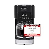 Caso Coffee Taste and Style - Cafetera con filtro permanente, 1,5 l, temperatura óptima de preparación 92-96 °C, antigoteo, cabezal optimizado, acero inoxidable, 12 tazas
