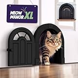 Meow Manor - Puerta Interior Extragrande para Mascotas, 10.25 x 11 Pulgadas, Puerta Interior para gatos de hasta 30 Libras, fácil instalación de Bricolaje, instalación Segura en Minutos, no Necesita