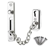 Cadena de Puerta de Seguridad de Acero Inoxidable,cerrojo de Seguridad Antirrobo con 4 tornillos Cadena de Seguridad para Puerta, de Acero Inoxidable, para Casa, Hotel, Puertas Interiores y Ventanas