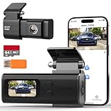 abask Cámara de Coche 4K WiFi con Tarjeta SD de 64 GB, Gran Angular de 170°, Monitor de Aparcamiento,Súper Visión Nocturna, Sensor G, Grabación en Bucle，Dashcam Coche con Máximo 128G SD Tarjeta