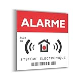 imaggge.com Panel rígido de alarma - Cuadrado 15 cm - Ultra resistente - Aluminio (no PVC) - Señalar Sistema de Vigilancia/Cámara - para pared, Poste, Barrera.