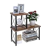 FEXPLENDID Estantería Pequeña & Organizador de Cocina para Encimera Cocina | Desk Shelf & Estante Escritorio para Oficinas | 40x40x19cm, en Madera/Metal, Stackable Desk Rack(Color Humo)