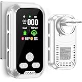 Gedsffati Plug in 5in1 Detector de Humo & Monoxido de Carbono & Combustible Gas Combinación con Batería de Respaldo 2000mAh & HD Pantalla [CO Humo Gas Humedad Temp Sensor] para de Casa (Blanco)