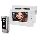 QttyElok 7'' TFT LCD de Color Video Portero Timbre Puerta Sistema de Teléfono Para el Hogar 2 Monitors de Interior + 700TVL IR Cámara de Metal