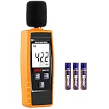 Sonometro digital de nivel de sonido de mano con función de valor de alarma programable, medidor de ruido de decibelios de 30-130 dB (A), medidor de ruido de sonido con pantalla LCD, función de