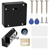Sporgo Cerradura inteligente para gabinetes Nfc: cerradura de muebles con 2 llaveros y 2 tarjeta RFID, cerradura inteligente oculta, cerraduras sin agujeros para armarios, cajones, taquillas y