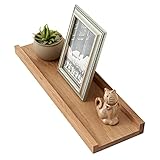 OAKERLAND Estantes flotantes de Roble Macizo para Fotos, Libros, 50cm Estantería Madera Pared para el hogar, Oficina, Dormitorio, Sala de Estar, Baño