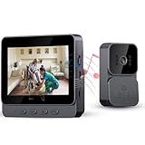 Zeerkeer Timbre inalámbrico con Camara 1080P，con Pantalla IPS de 4,3 Pulgadas de Video inalámbrico,Timbre Videoportero Inalámbrico con visión Nocturna Audio Bidireccional 70° Campo de visión Amplio