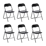 LuxNook 6 Juegos de sillas Plegables de PVC, sillas Plegables, Estructura de Metal, Silla de Camping, Silla Plegable, Silla de Oficina, Silla de Escritorio Que Ahorra Espacio para Invitados