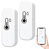 Termómetro higrómetro WiFi Sensor: WIYETY 2 unidades Bluetooth termómetro, termómetro higrómetro para casa, invernadero, medidor de humedad con aplicación remota, alarma de notificación