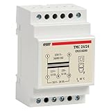 VEMER VN318200 TMC 24/24 - Transformador de Electricidad de Carril DIN para Servicio Continuo, 230V/12-24V, Potencia 24VA, Blanco