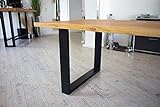 KTC Tec Estructura de mesa de acero TU 100 x 40, 10 x 4, metal negro mate, patas de mesa, diseño industrial, mesa de comedor, escritorio de 800 mm (1 par)