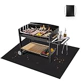 Esterilla para barbacoa, protección del suelo, base ignífuga, resistente al calor, resistente al agua, para barbacoa de gas, alfombra de silicona de fibra de vidrio para hoguera, suelo, chimeneas y
