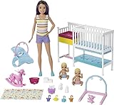 Barbie Skipper Hora de la siesta, Muñeca Canguro con bebés y accesorios, regalo para niñas y niños 3-9 años (Mattel GFL38)