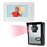 LIBO 7 Pulgadas con Cable casa Video intercomunicador de Puerta Timbre IR visión Nocturna 25 Tonos IP54 Impermeable para Sistema de Puerta de Entrada de Cerradura