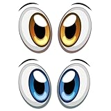 AEIOPRS 2 Pares de Ojos para Robot Aspirador Cortacésped o Coche Pegatina Autoadhesiva Divertida y Resistente a la Intemperie
