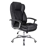 SONGMICS Silla de Oficina, Silla de Escritorio, Silla de Juego con Reposabrazos, Silla de Ordenador, Silla Ejecutiva, Altura Ajustable , para Estudio, Negro Tinta OBG57B