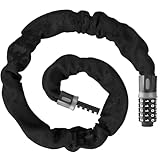 Phieeseriy Candado Bicicleta 120CM Largo, Candado Bicicleta Antirrobo de 5 Dígitos, Sin Llave, Candado Bici de Alta Resistencia para Bicicleta Moto Patinete Electrico Puerta de la Cerca Negro