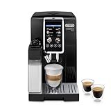 De'Longhi Dinamica Plus ECAM382.70.B, Máquina Automática de Café en Grano, Máquina Cappuccino con LatteCrema Hot, Cafetera Espresso, Taza con 18 Recetas, Pantalla TFT 3,5'', 1450W, Negro