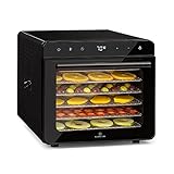 Klarstein Deshidratador de Alimentos, Deshidratadora de Frutas y Verduras 700W, 6 Rejillas, Temporizador 24 h., Deshidratadora de Alimentos para Comida Liofilizada, Liofilizadora, Control Táctil