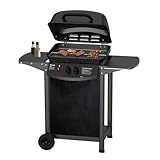 Topwish barbacoa de gas,barbacoa gas 2 quemadores,estante plegable para lat, con ruedas, 6000W,106.44 * 55.6 * 103.85cm
