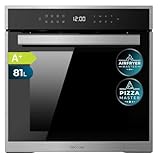 Cecotec Horno Integrable Pirolítico 60cm Bolero Hexa P506000 Edge A+. 3400W, 81L de Capacidad, 11 Funciones con Airfryer Master, Pizza Master, 3D Cooking, Steam Base X2, Pirólisis