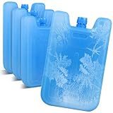 LOBVABA 4 Piezas Placas de Hielo,Hielo Nevera,Bolsas de Hielo,Acumuladores de Frío Nevera,Bloques Congeladores de Frío Pequeños,Plana Freeze Refrigeración Bloques,560ML