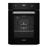 Klarstein SmartSlim Horno Eléctrico Empotrable - 49L, 9 Funciones, Temporizador Digital, Limpieza a Vapor, Grill Ventilado, Cristal Negro, Clase Energética A, 45 cm