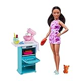 Barbie Pastelería Muñeca con Tienda y Accesorios de Juguete para cocinar, Regalo para niñas y niños +3 años (Mattel HCD44)