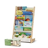 COSYLAND Librería Infantil de 7 Niveles, Estantería para Niños, Organizador de Libros para Dormitorio Infantil, Guardería o Sala de Juegos, Ahorro de Espacio, Natural/Mediano