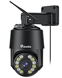 Ctronics 4K 8MP Camara de Vigilancia Exterior WiFi 2,4/5GHz, IP Camara con Detección Humana/Vehículo/Ainmal, Seguimiento Automático, Luz de Alarma Roja-Azul, Visión Nocturna Colorida, PC/Metal/Cloud