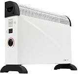 Clatronic® Convector | Calor móvil | Calefactor eléctrico con 3 posiciones de calor | Calefactor con termostato | hasta 40 metros cuadrados|Convector con protección contra sobrecalentamiento|KH 3077 N